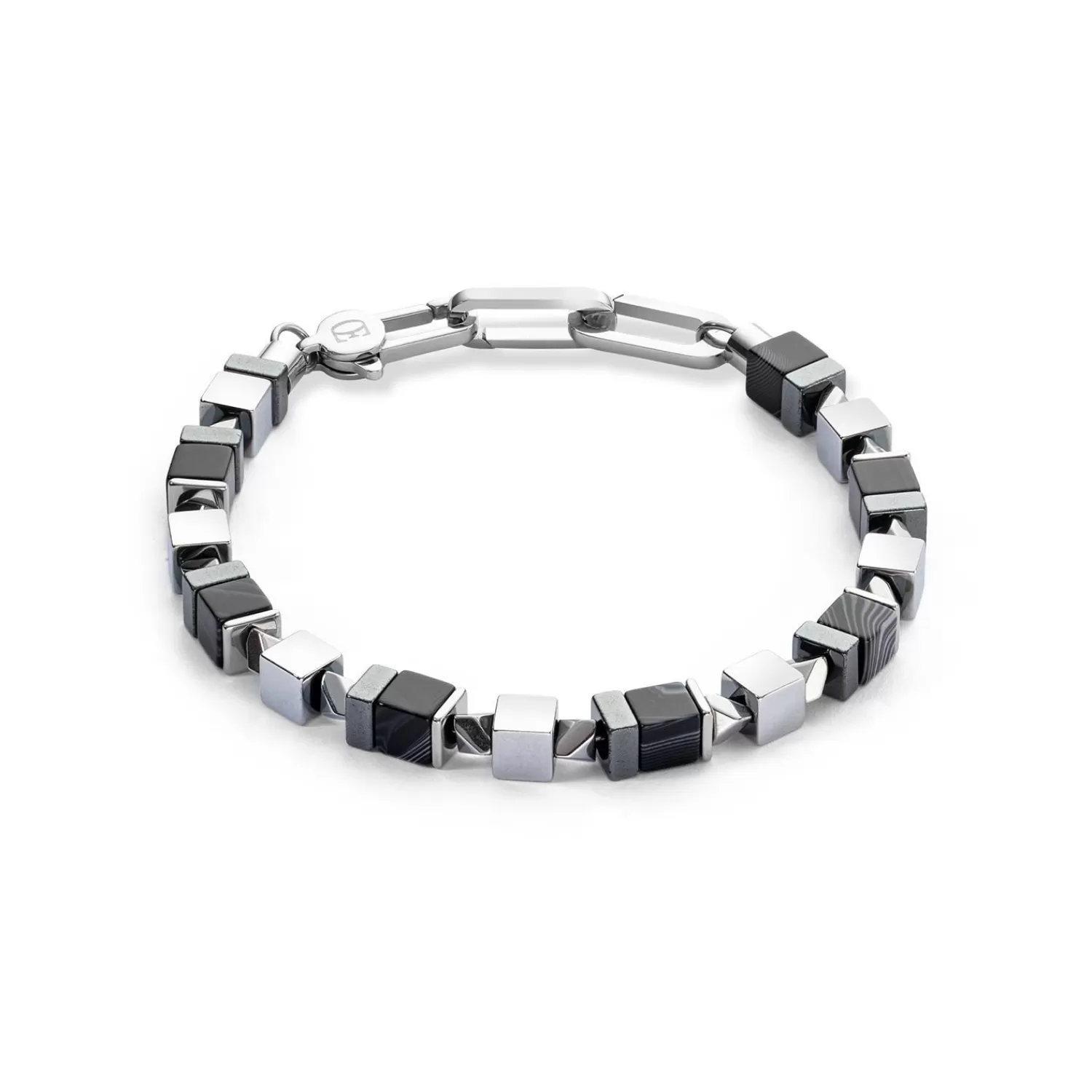 COEUR DE LION Armband Precious Cubes Schwarz-Silber- Unisex Edition