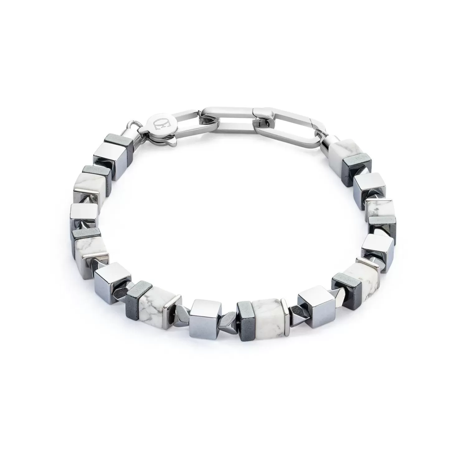 COEUR DE LION Armband Precious Cubes Weiß-Silber- Unisex Edition