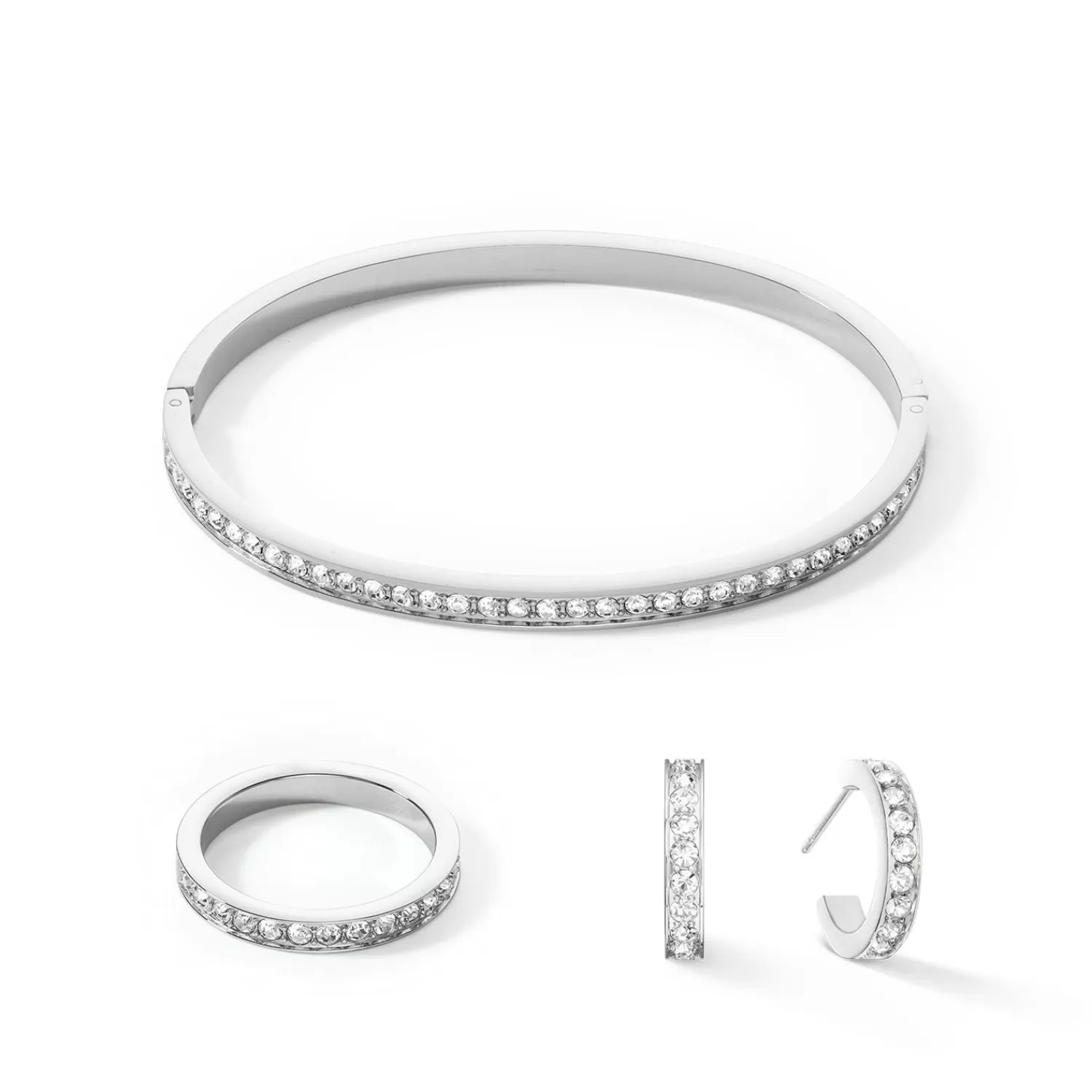 COEUR DE LION Armreif Edelstahl & Kristalle Silber Kristall 17- Coeur Essentials