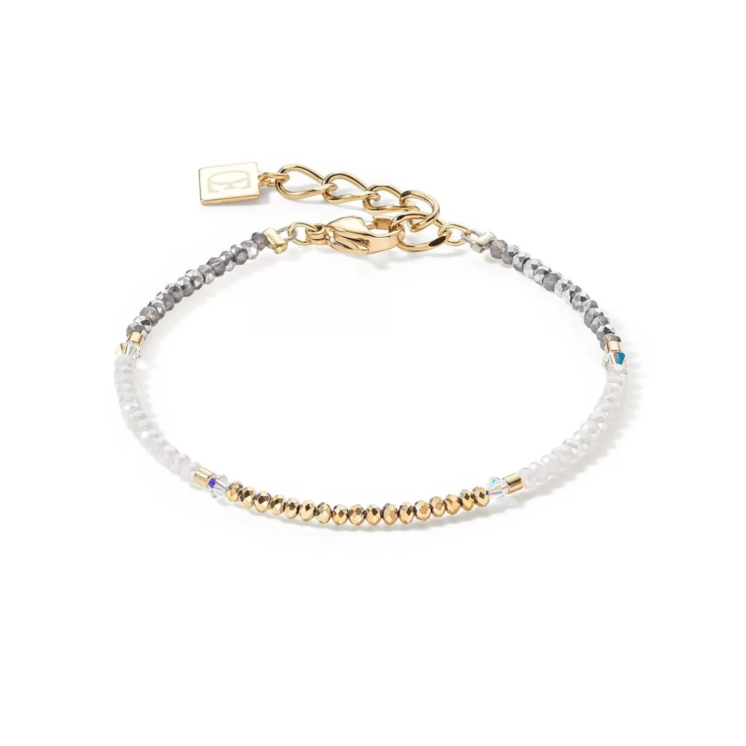 COEUR DE LION Brillantes quadratisches Armband Gold-Kristall- Hochzeit