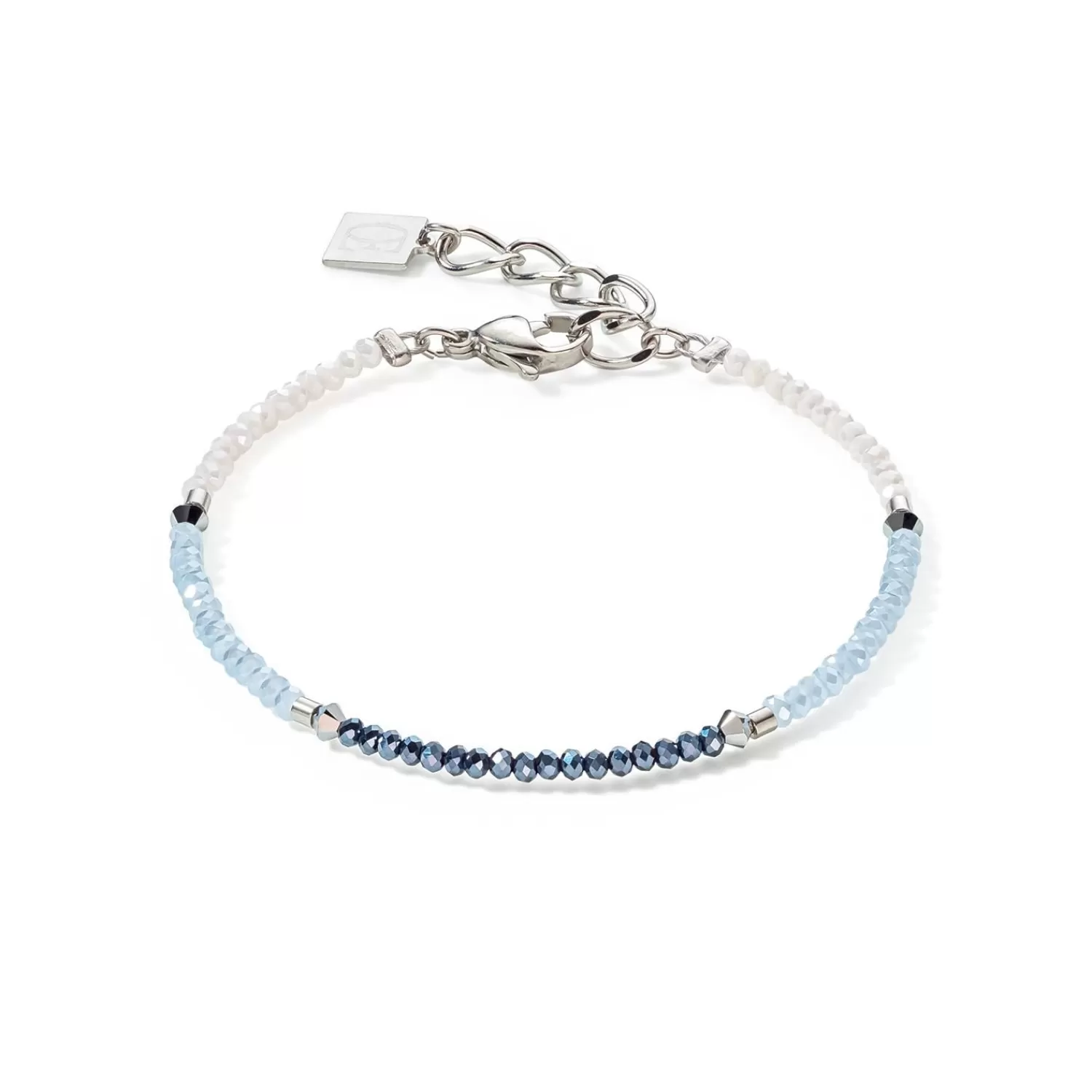 COEUR DE LION Brillantes quadratisches Armband Silber Hellblau- Kristallarmbänder