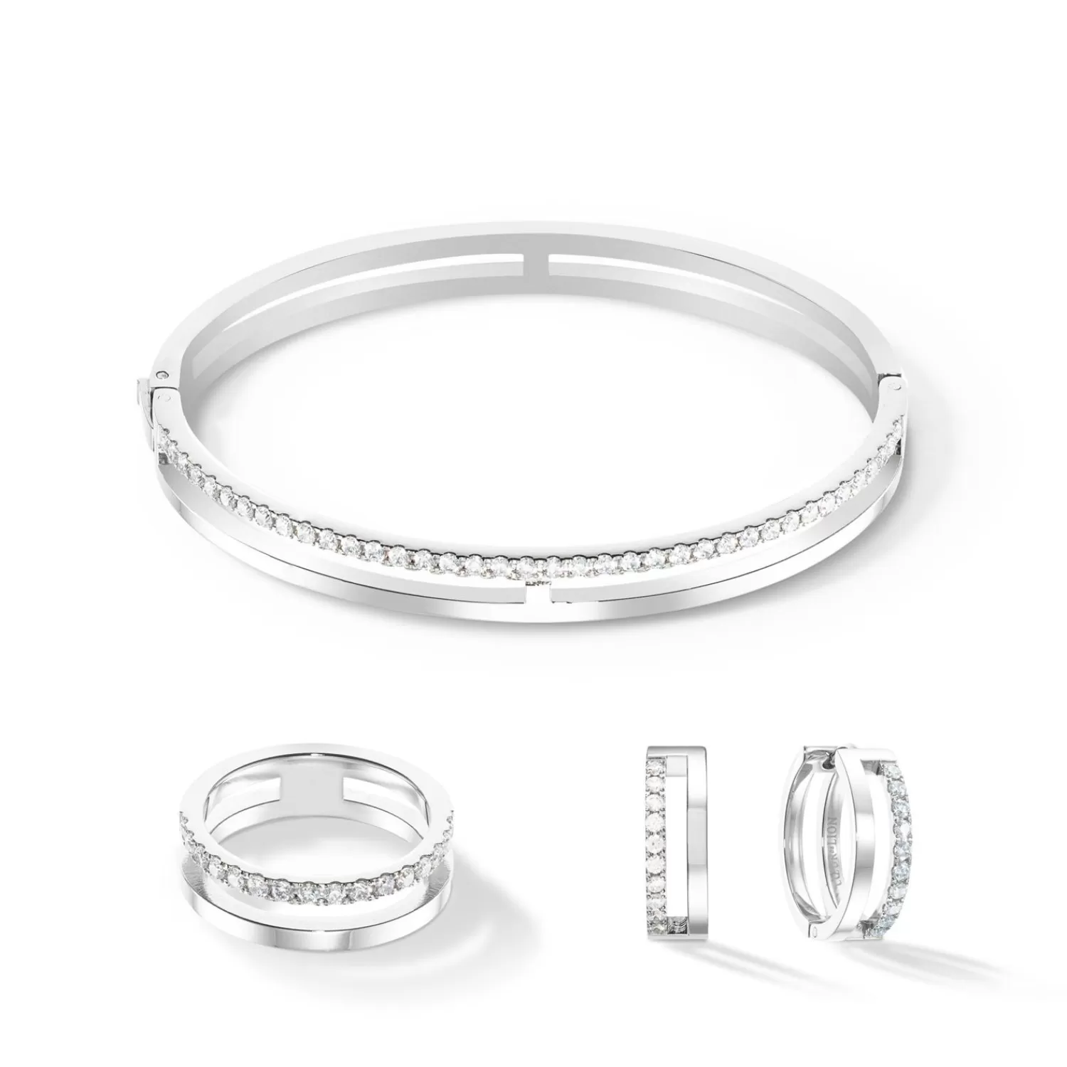 COEUR DE LION Eternal Unity Hoops Silber-Kristall- Coeur Essentials