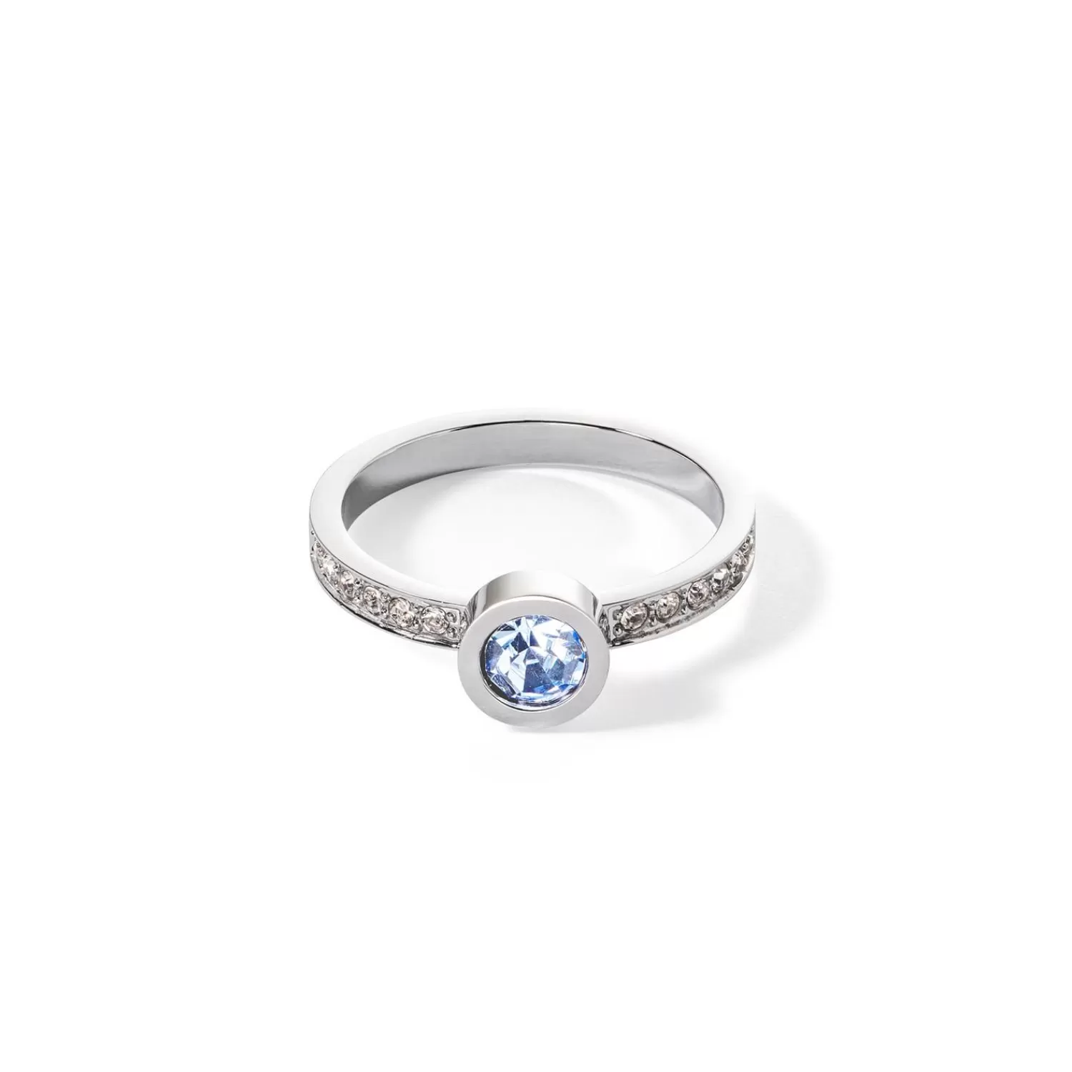 COEUR DE LION Funkelnder Punktering Silber Hellblau- Mix&And&Match-Ringe