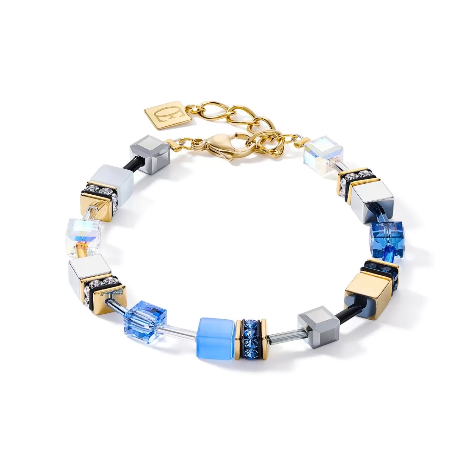 COEUR DE LION Geocube® Armband Blau-Gold- Geocube® Armbänder