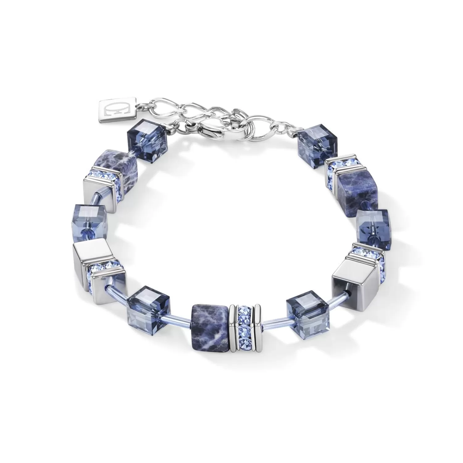 COEUR DE LION Geocube® Armband Sodalith & Hämatit Blau- Geocube® Armbänder