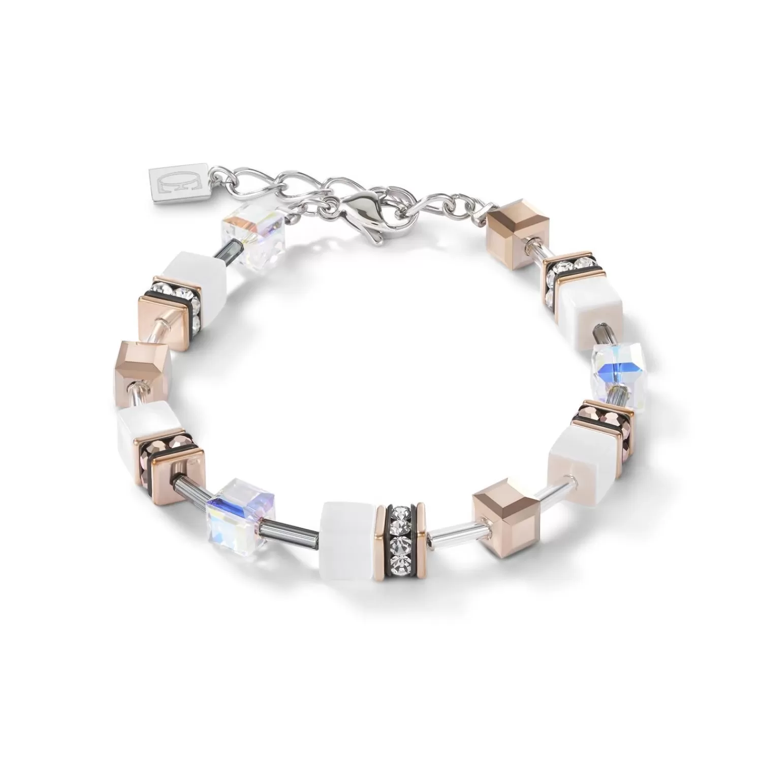 COEUR DE LION Geocube® Armband Weiß- Geocube® Tone&In&Tone