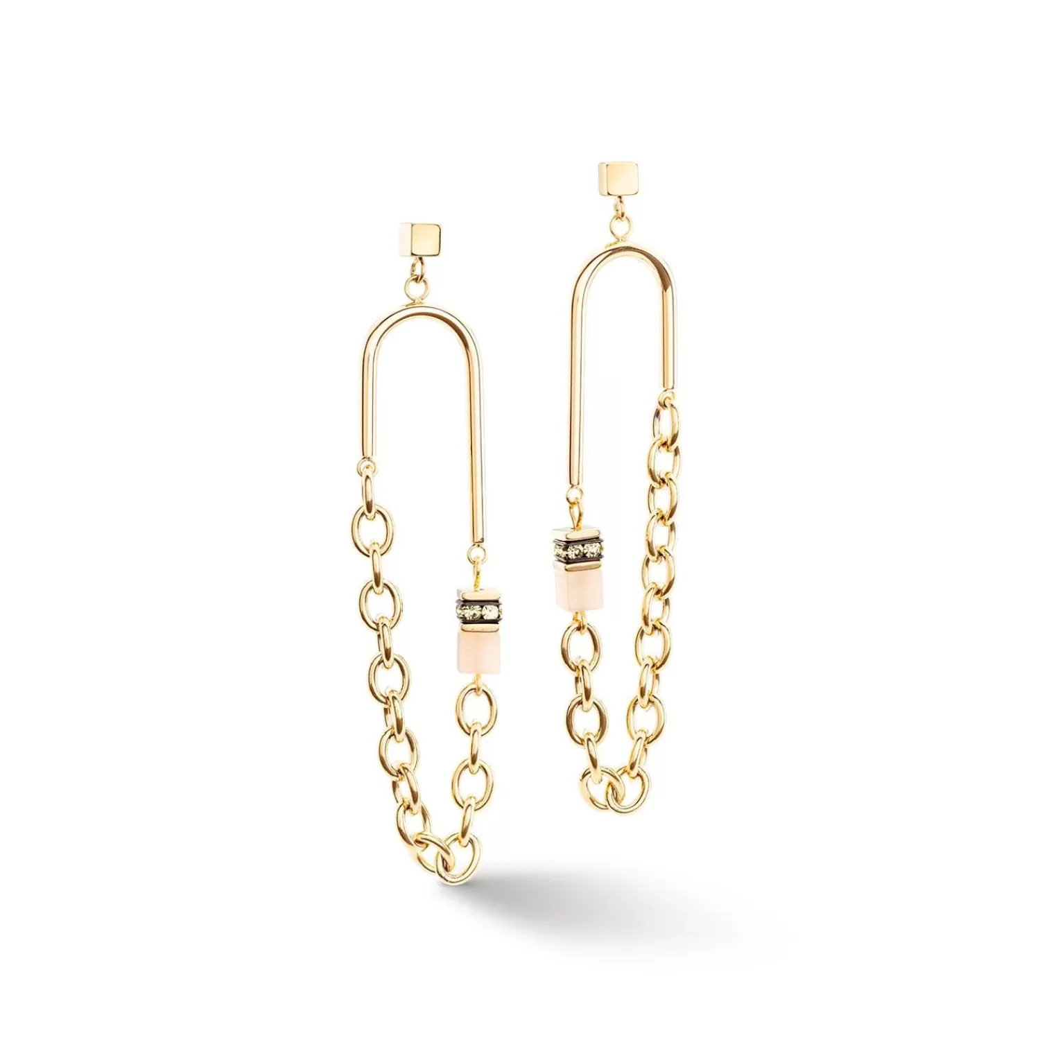 COEUR DE LION Geocube® Iconic Boho Ohrringe Gold-Mehrfarbig- Echter Stein