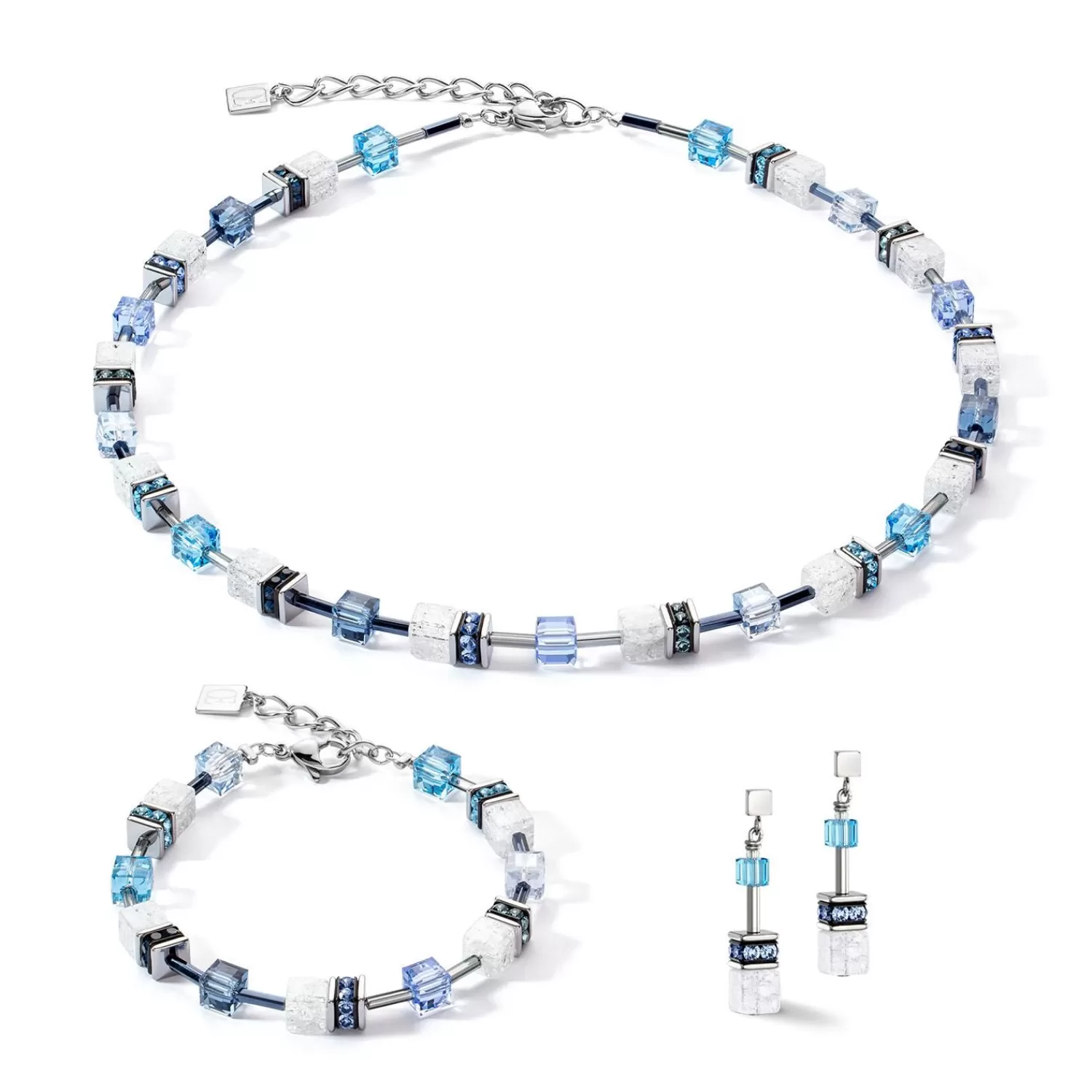 COEUR DE LION Geocube® Iconic Nature Armband Blau Weiß- Geocube® Armbänder