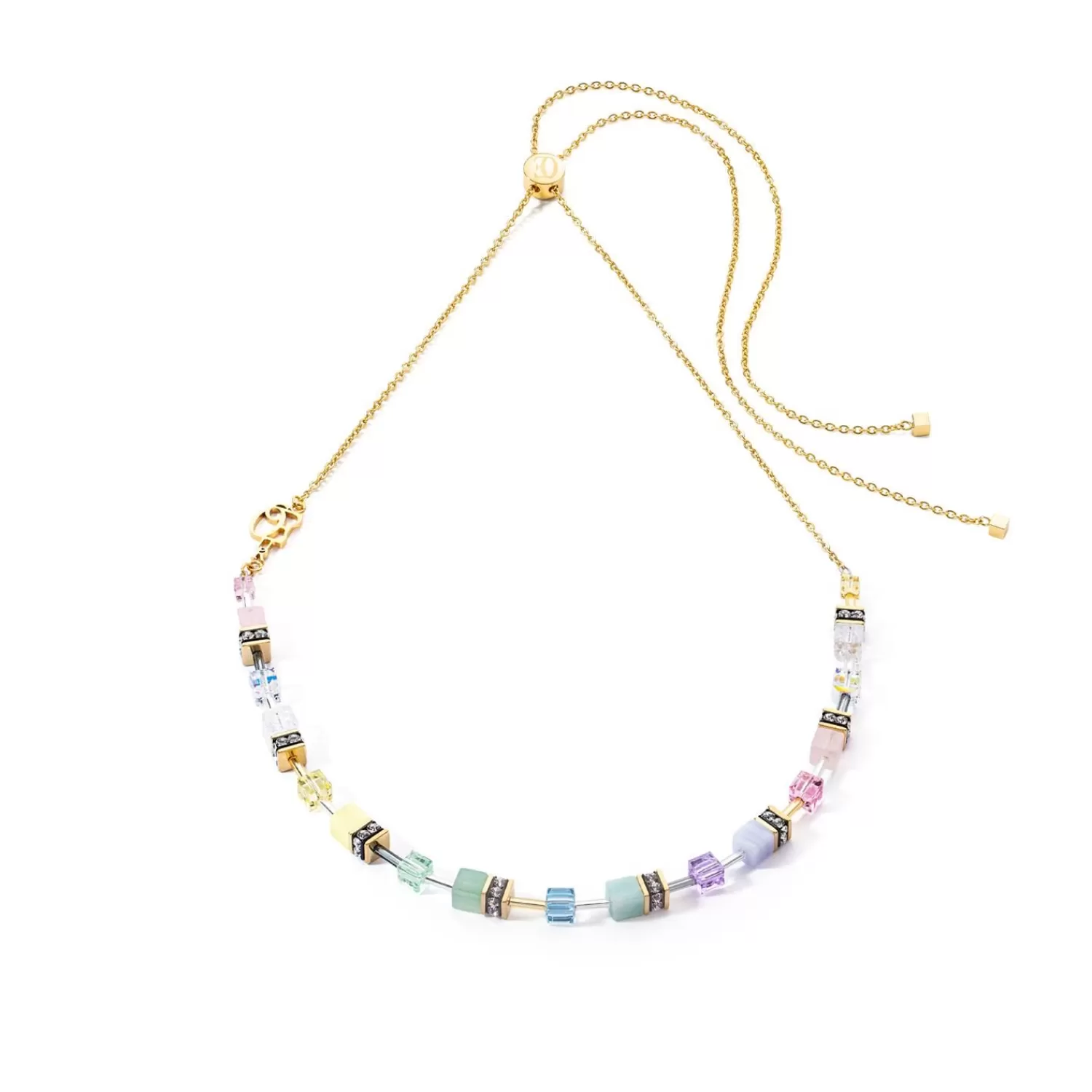 COEUR DE LION Geocube® Iconic Nature Chain Halskette Pastell- Edelsteinketten