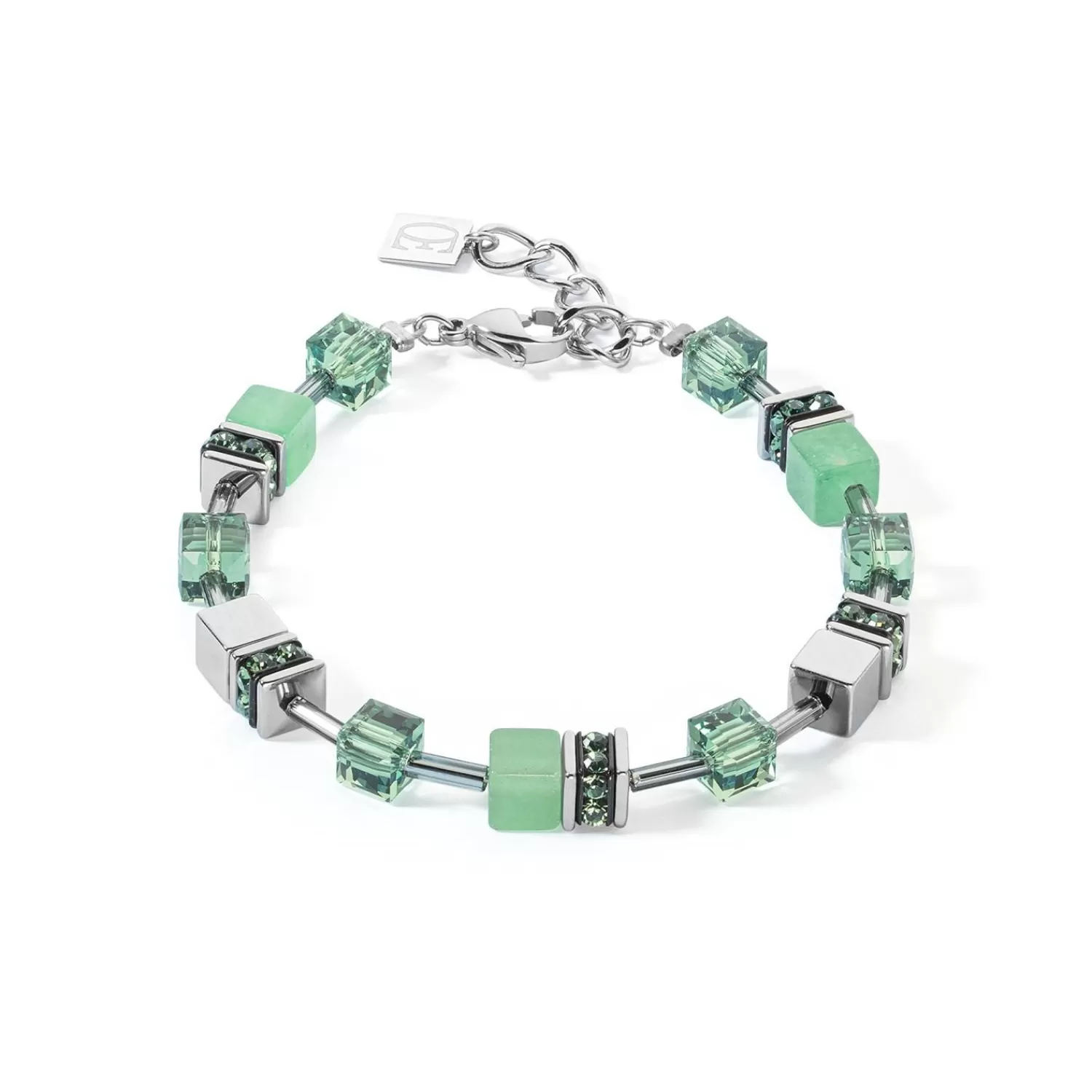 COEUR DE LION Geocube® Iconic Precious Armband Grün- Echter Stein