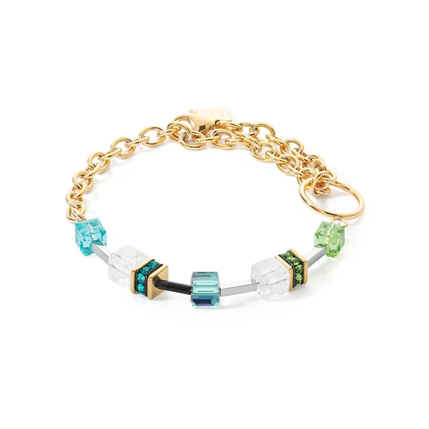 COEUR DE LION Geocube® Iconic Precious Chain Armband Gold-Mehrfarbig- Mix&And&Match-Armbänder