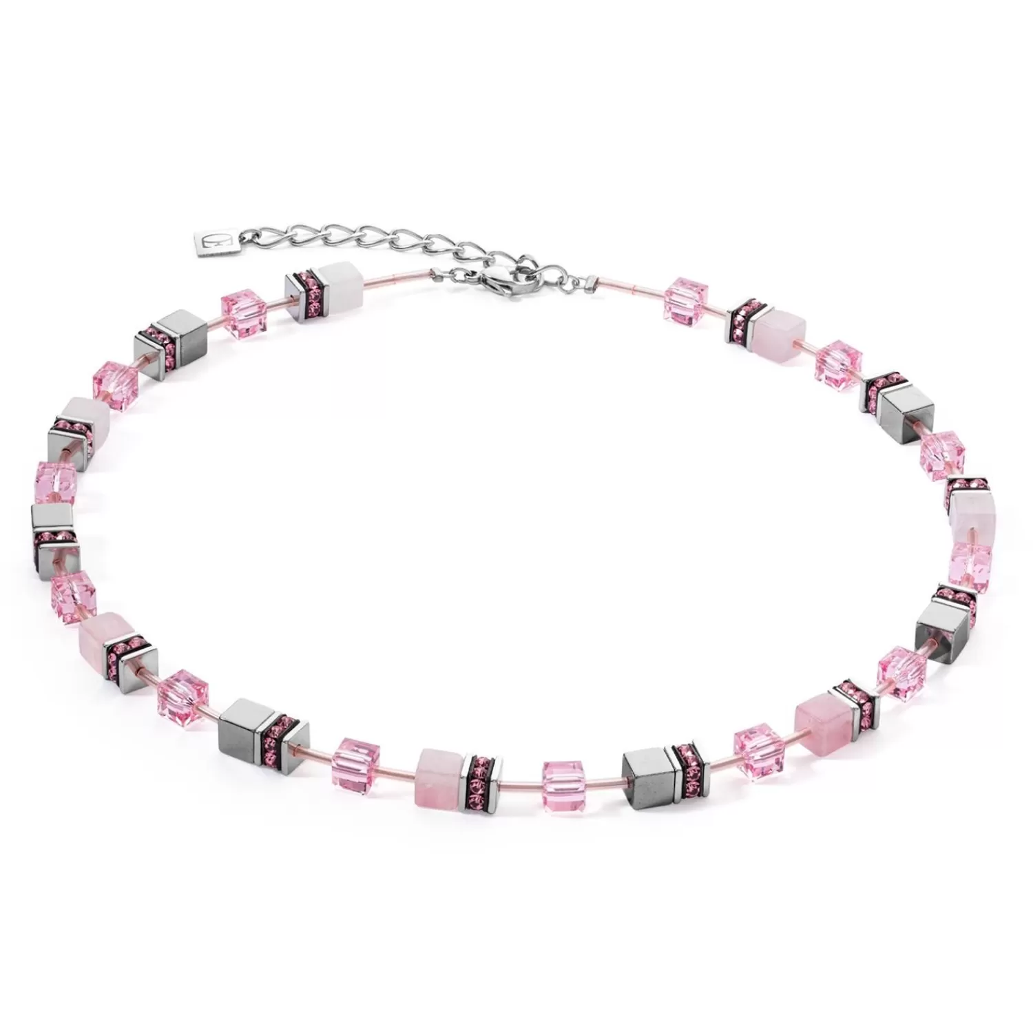 COEUR DE LION Geocube® Iconic Precious Halskette Rose- Edelsteinketten