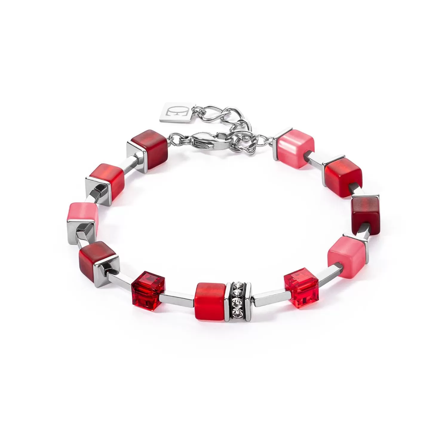 COEUR DE LION Geocube® Iconic Pure Armband Rot- Geocube® Echtstein