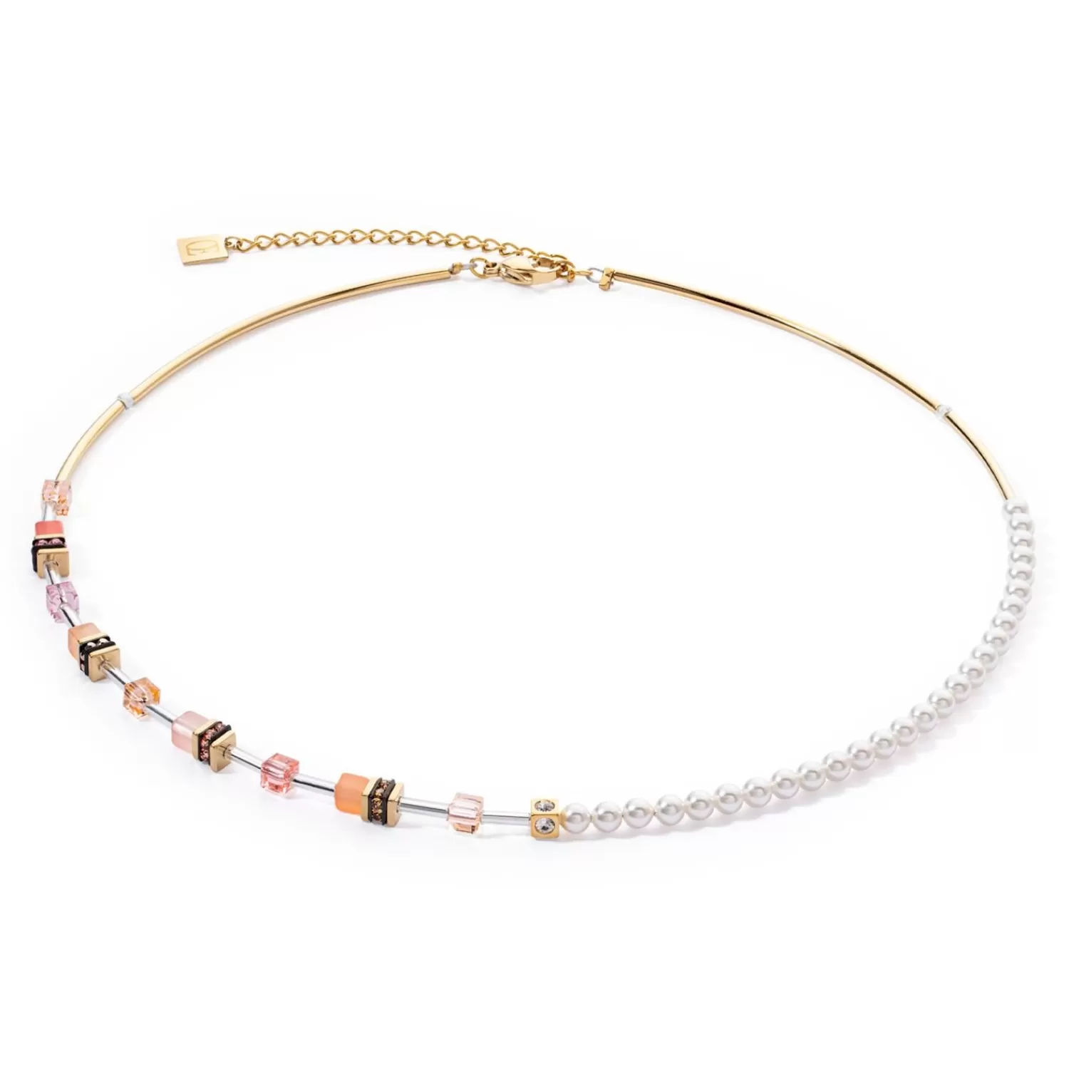 COEUR DE LION Geocube® Mini Fusion Pearls Halskette Apricot Crush- Geocube® Halsketten