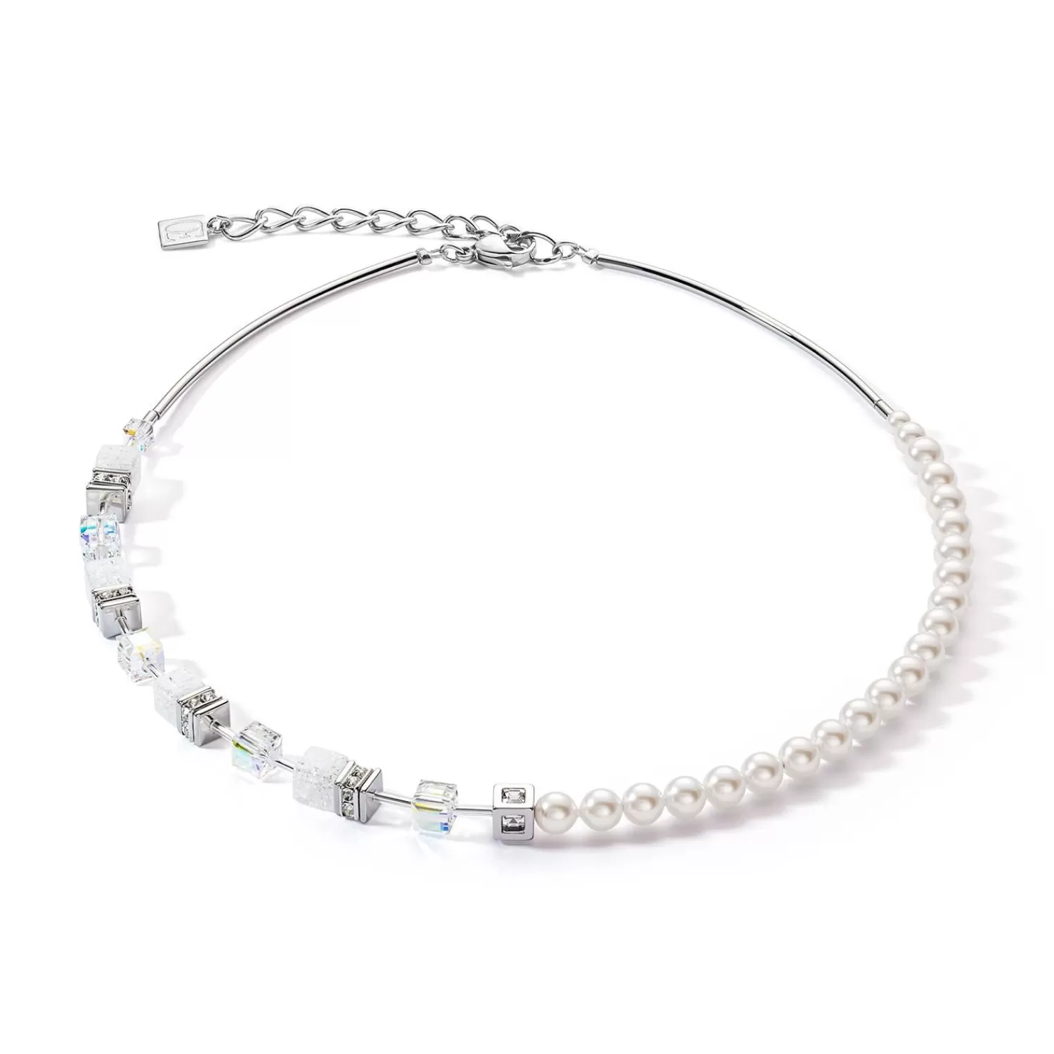 COEUR DE LION Geocube® Precious Fusion Pearls Halskette Weiß- Hochzeit