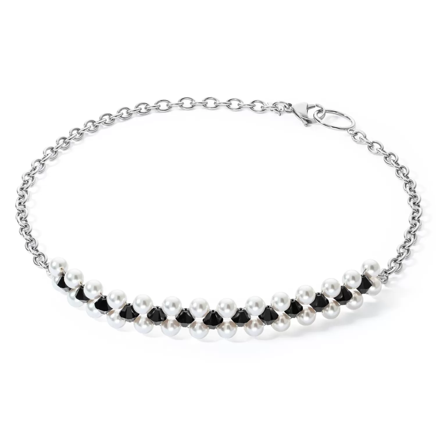 COEUR DE LION Halskette Choker Mysterious Silber-Schwarz- Kristallhalsketten