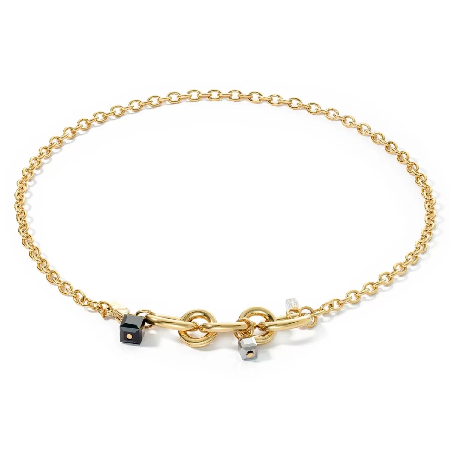 COEUR DE LION Halskette Chunky Chain Gold-Schwarz- Festliche Kollektion