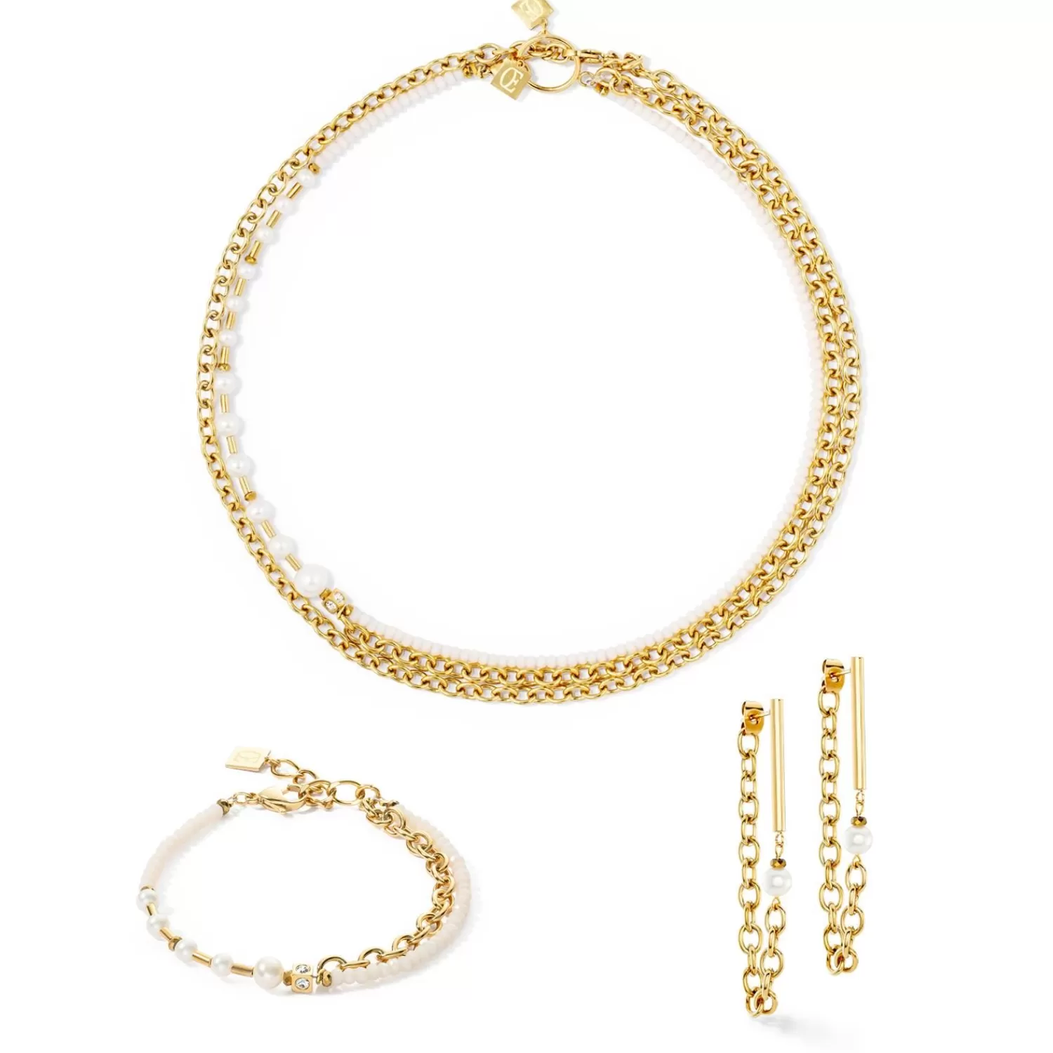 COEUR DE LION Halskette Kette & Pearl Fever Weißgold- Festliche Kollektion