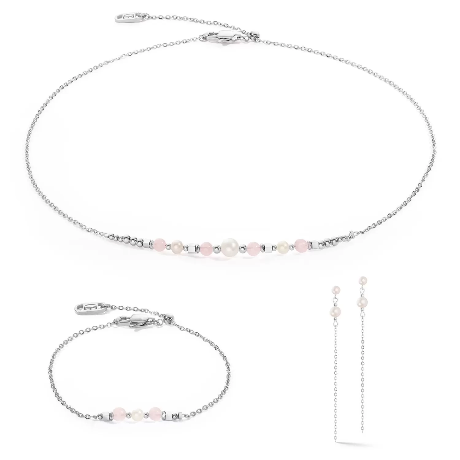 COEUR DE LION Halskette Princess Pearls Silber-Rosa- Edelsteinketten