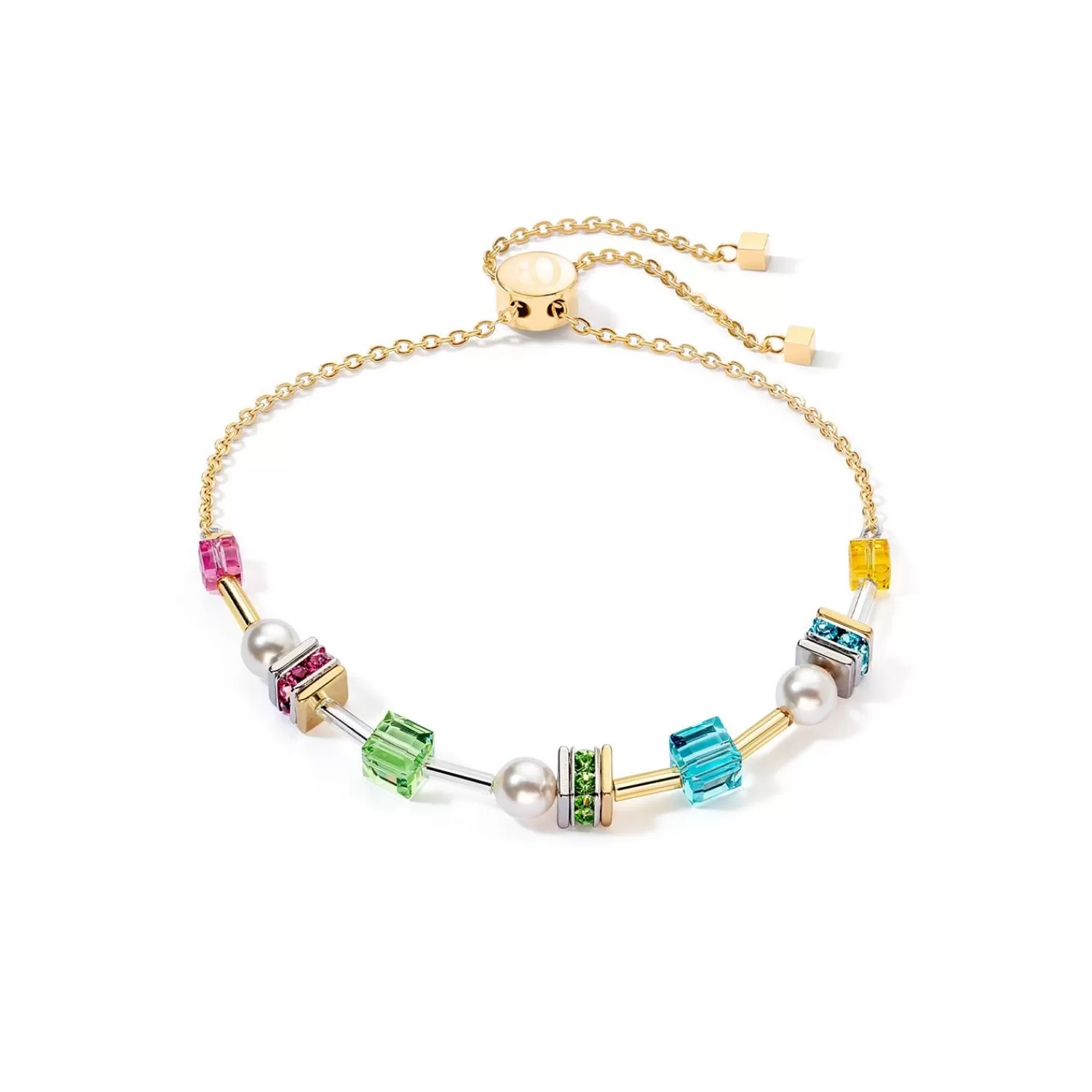 COEUR DE LION Joyful Cubes & Pearls Armband Mehrfarbig- Echter Stein