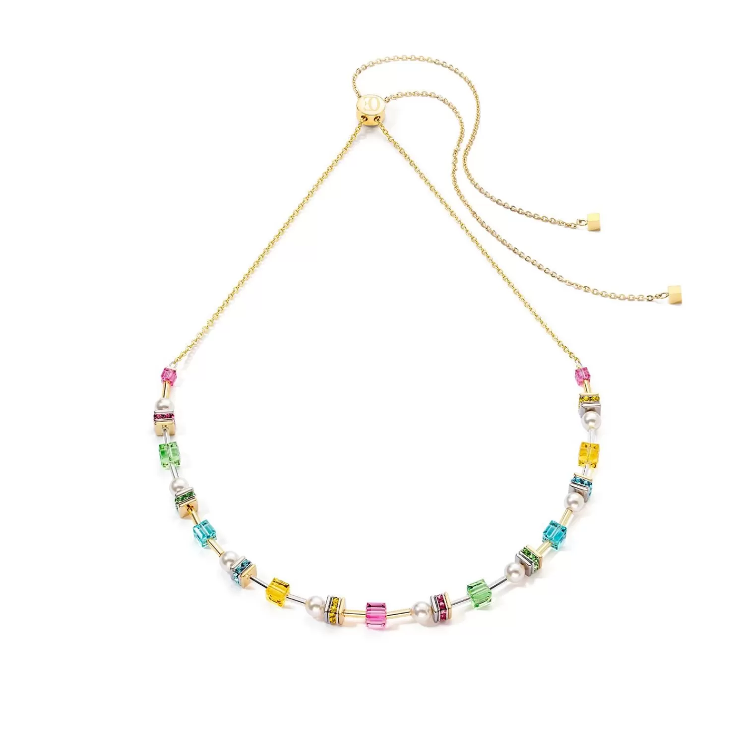 COEUR DE LION Joyful Cubes & Pearls Halskette Mehrfarbig- Kristallhalsketten