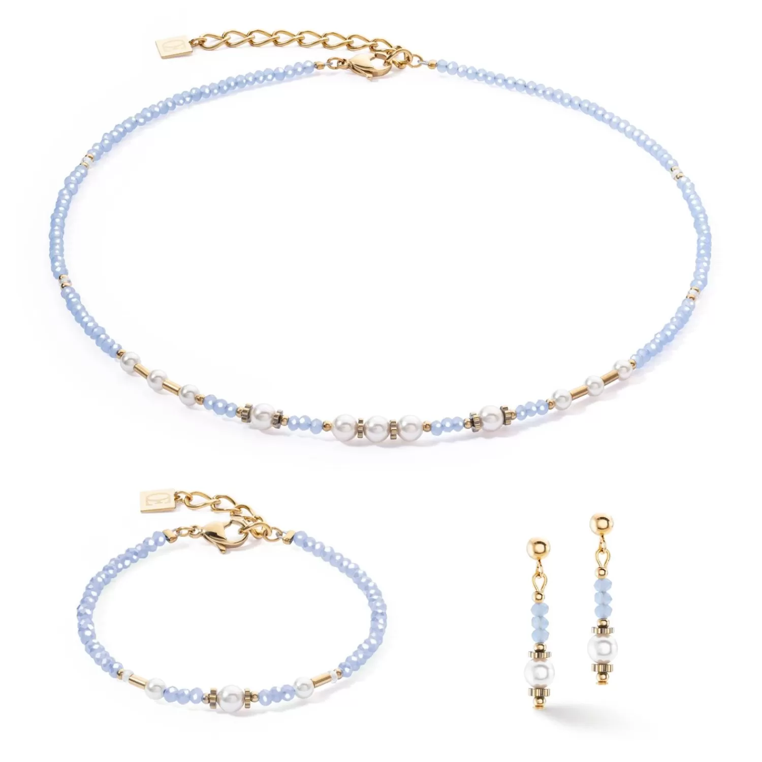 COEUR DE LION Ohrringe Little Twinkle Pearl Mix Hellblau- Ohrstecker