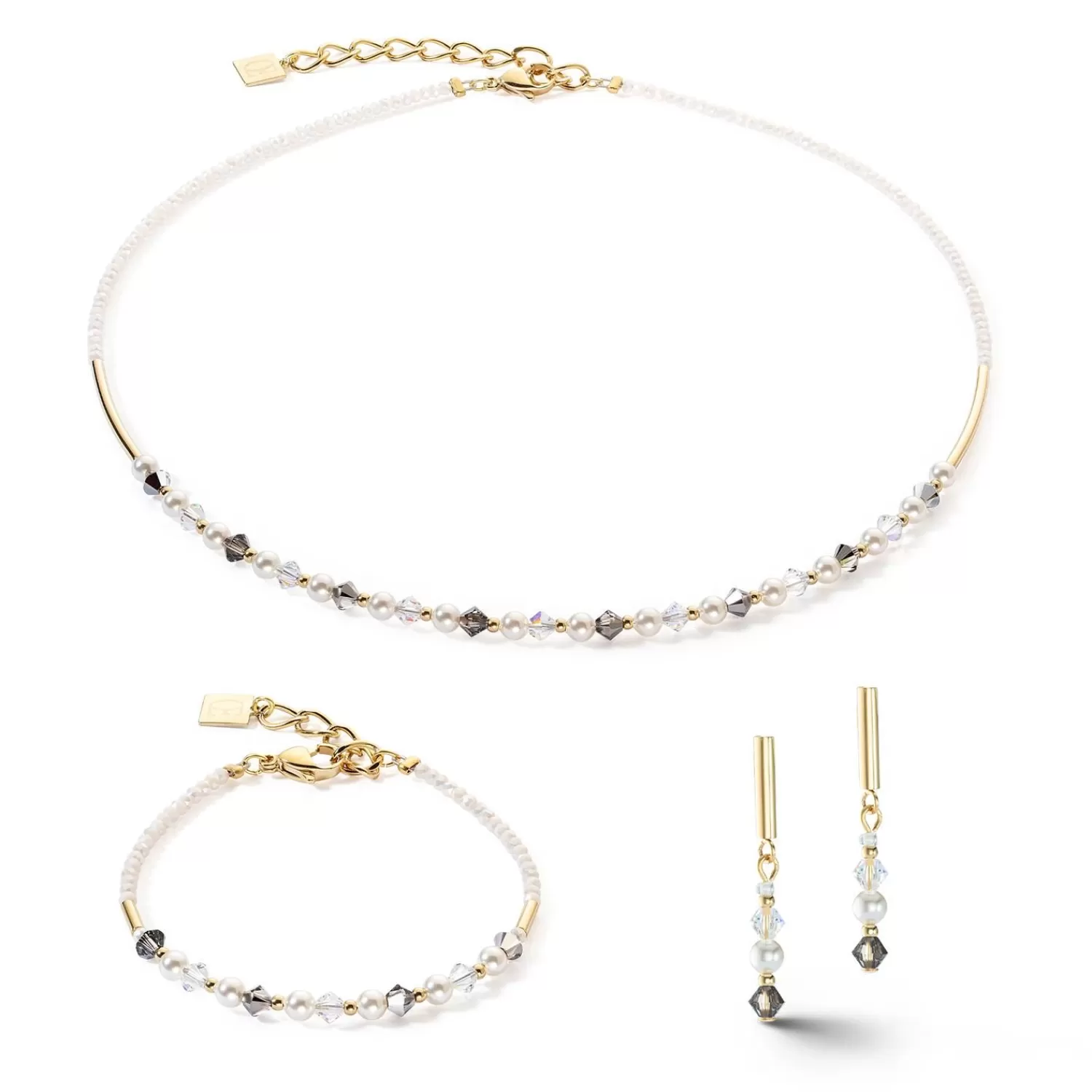 COEUR DE LION Princess Pearls Halskette Grau-Kristall- Perlenketten