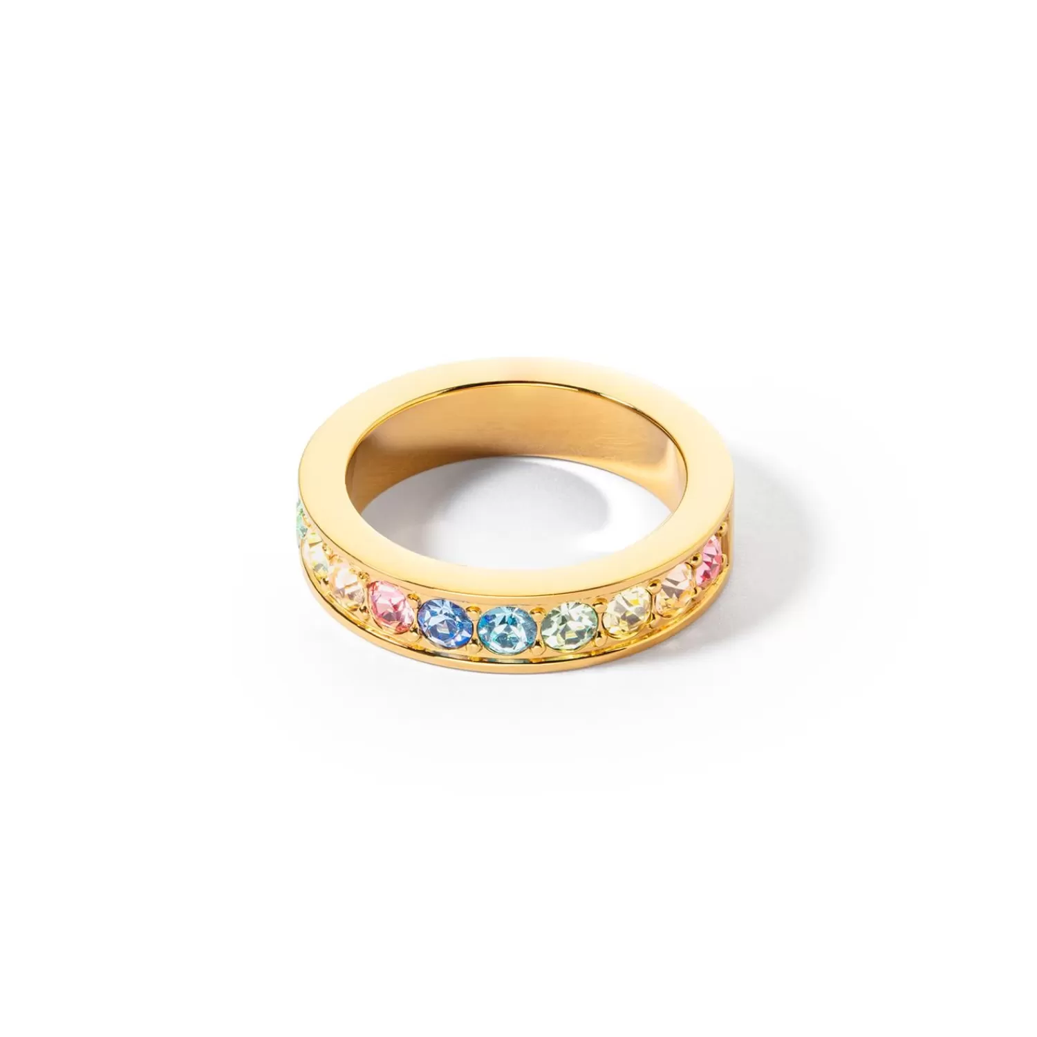 COEUR DE LION Ring Edelstahl & Kristalle Gold Multi Pastell- Kristallringe