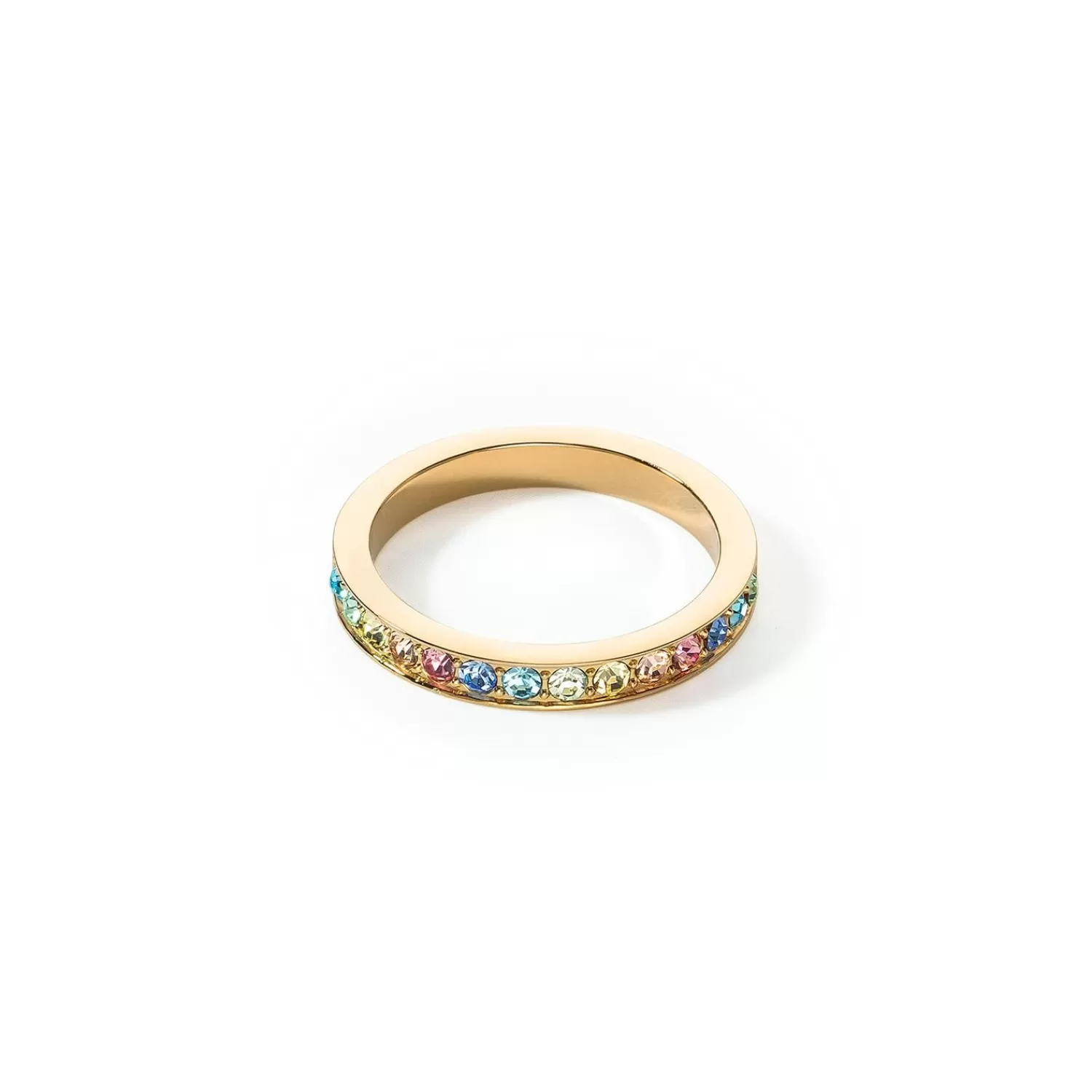 COEUR DE LION Ring Edelstahl & Kristalle Slim Gold Mehrfarbig Pastell- Kristallringe