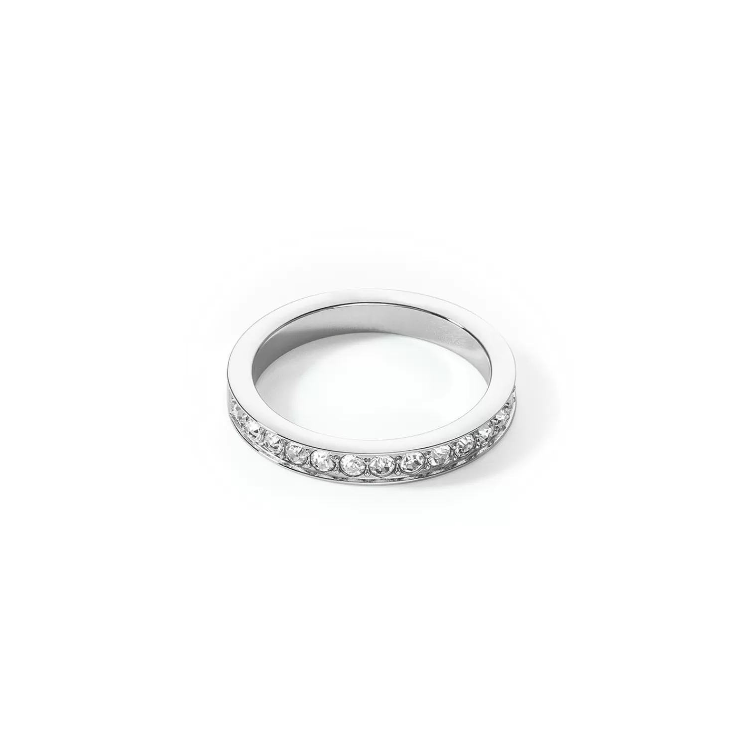 COEUR DE LION Ring Edelstahl & Kristalle Slim Silber Kristall- Mix&And&Match-Ringe