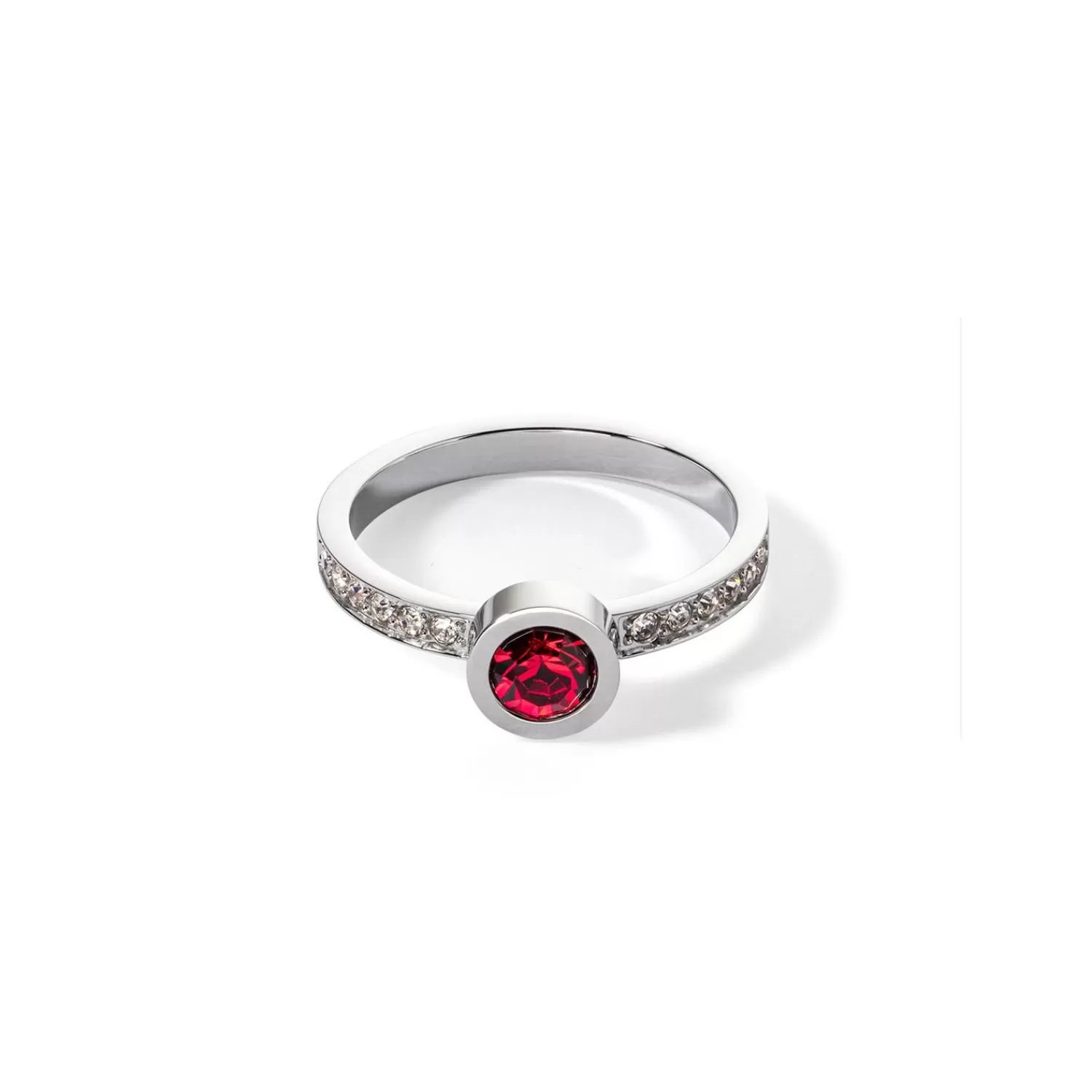 COEUR DE LION Sparkling Dots Ring Silber Rot- Mix&And&Match-Ringe