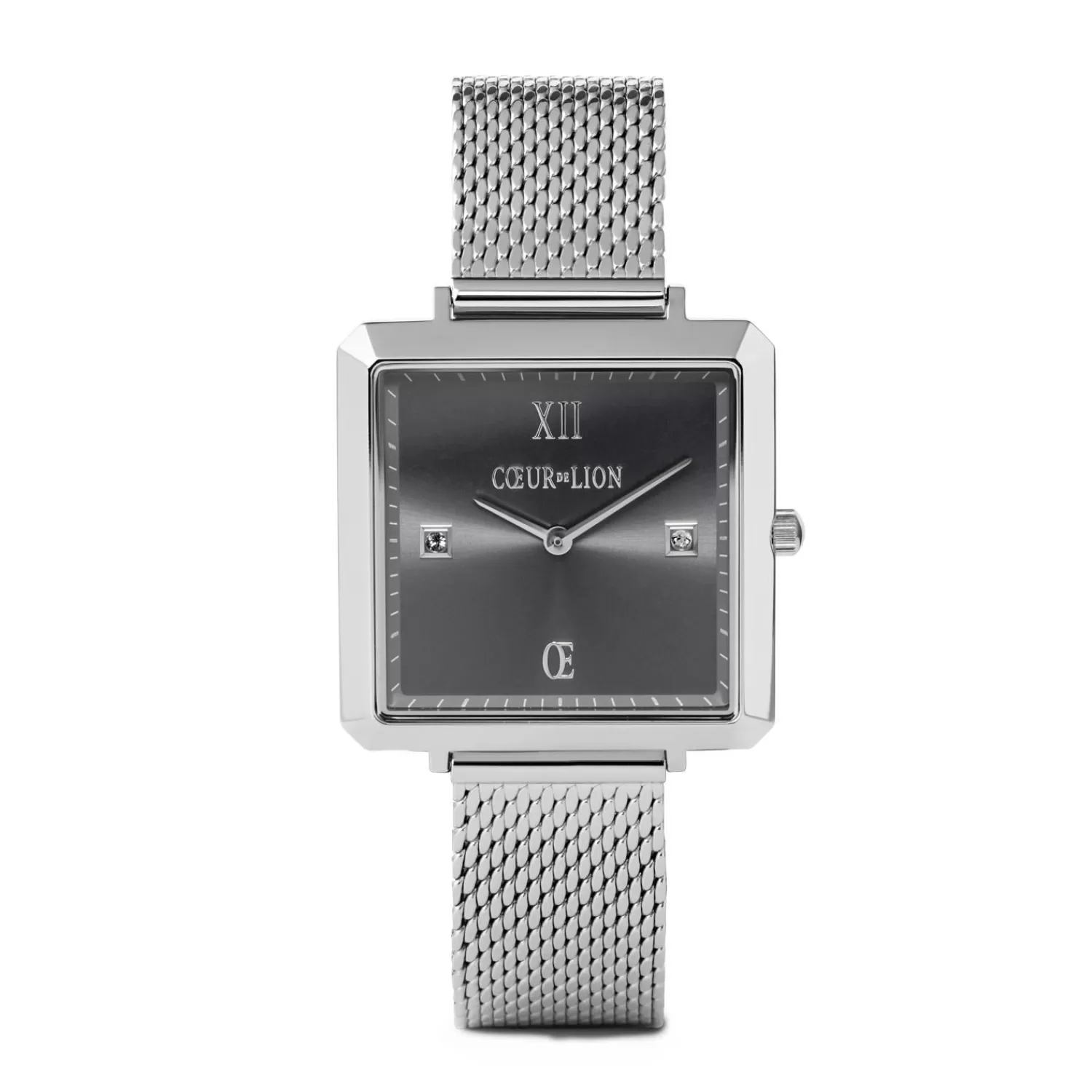 COEUR DE LION Uhr Iconic Square Graphite Sunray Milanese Edelstahl- Uhren