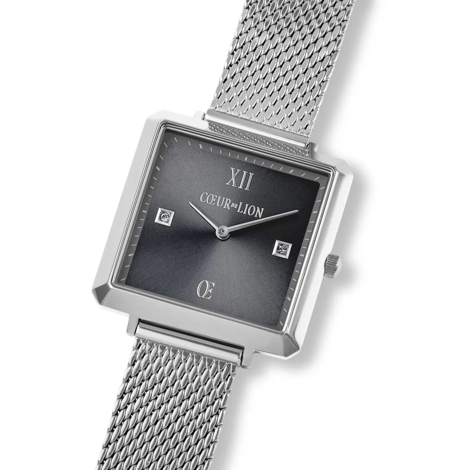 COEUR DE LION Uhr Iconic Square Graphite Sunray Milanese Edelstahl- Uhren